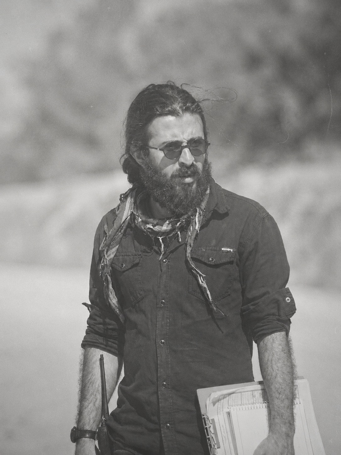 Milad Mansouri on set